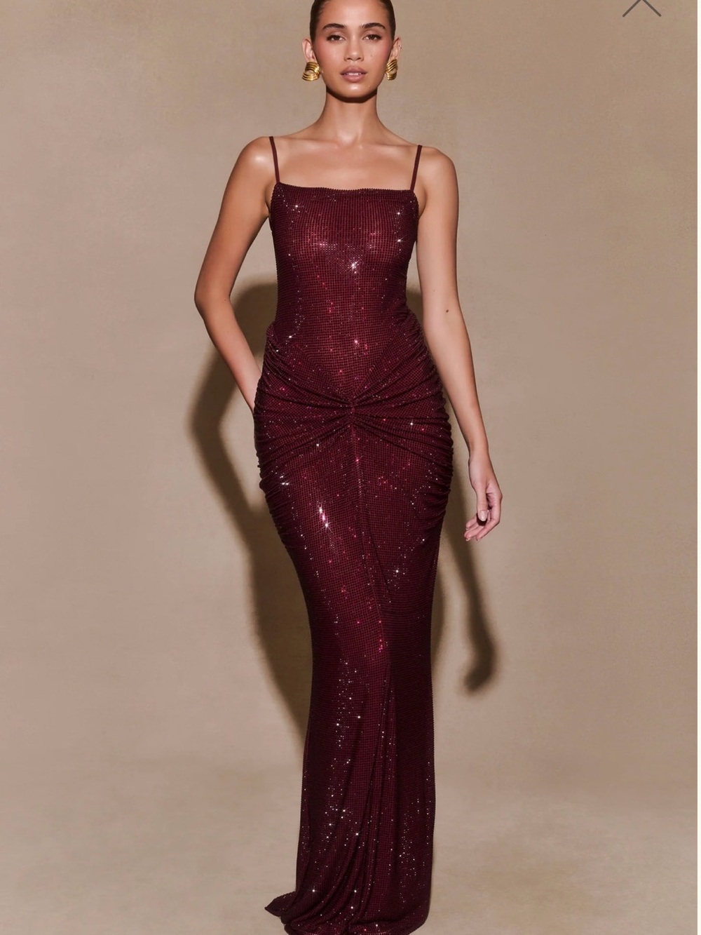 Meshki Roisin Diamante Maxi Dress - Mahogany